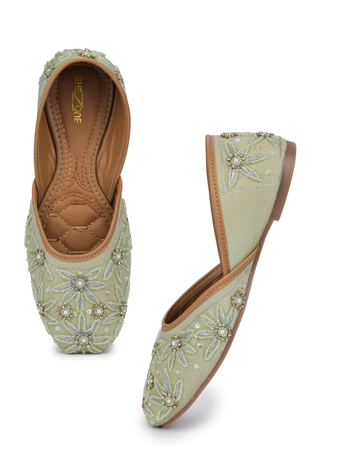 Shezone Light Green Women Flats