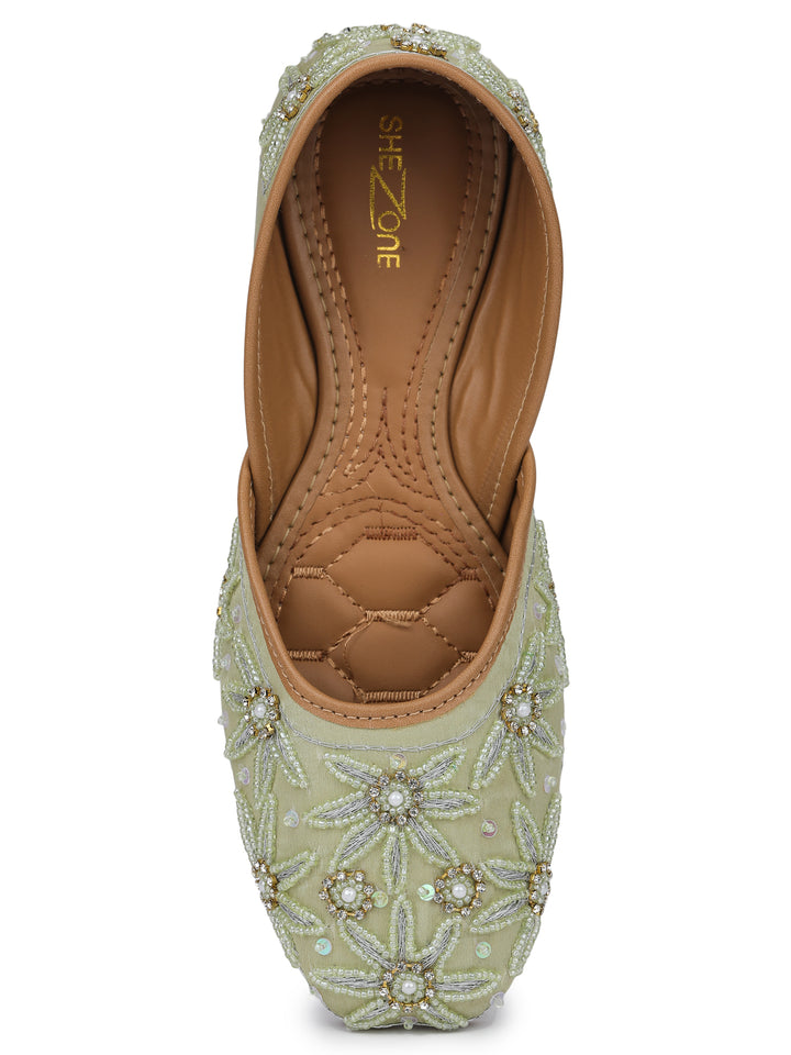 Shezone Light Green Women Flats