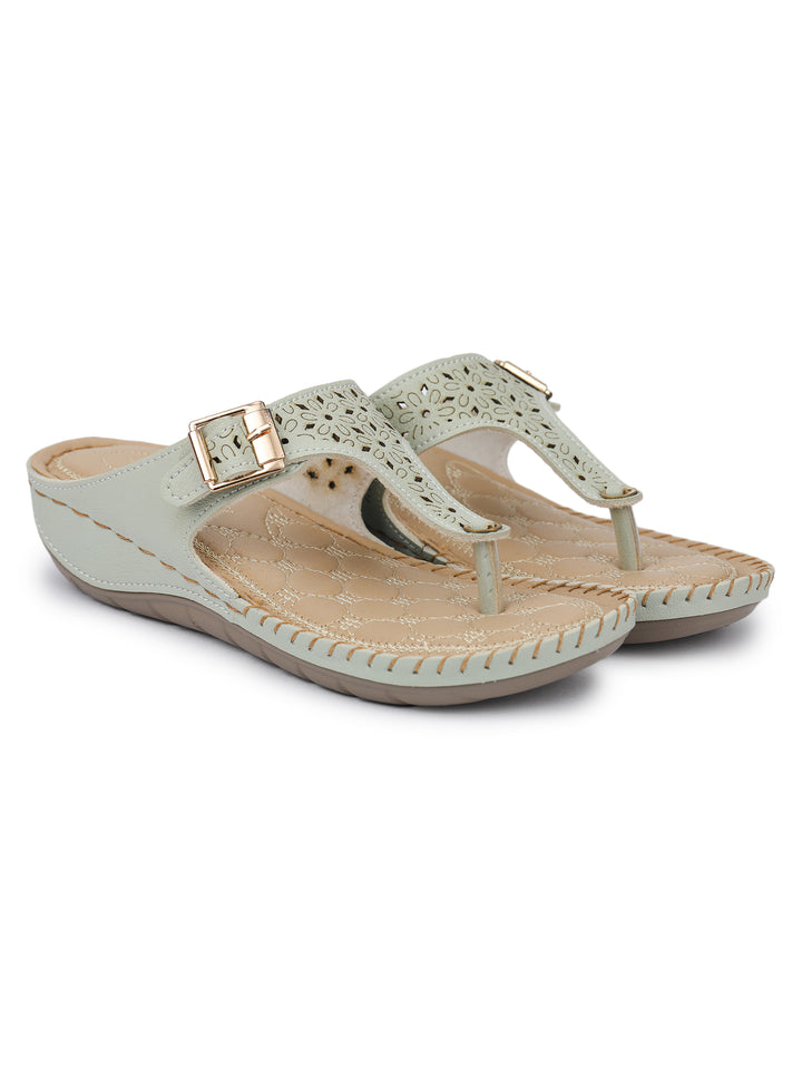 Shezone Green Women Flats