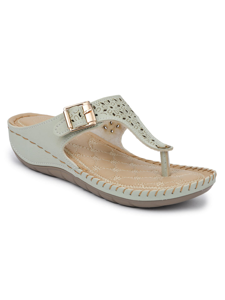 Shezone Green Women Flats