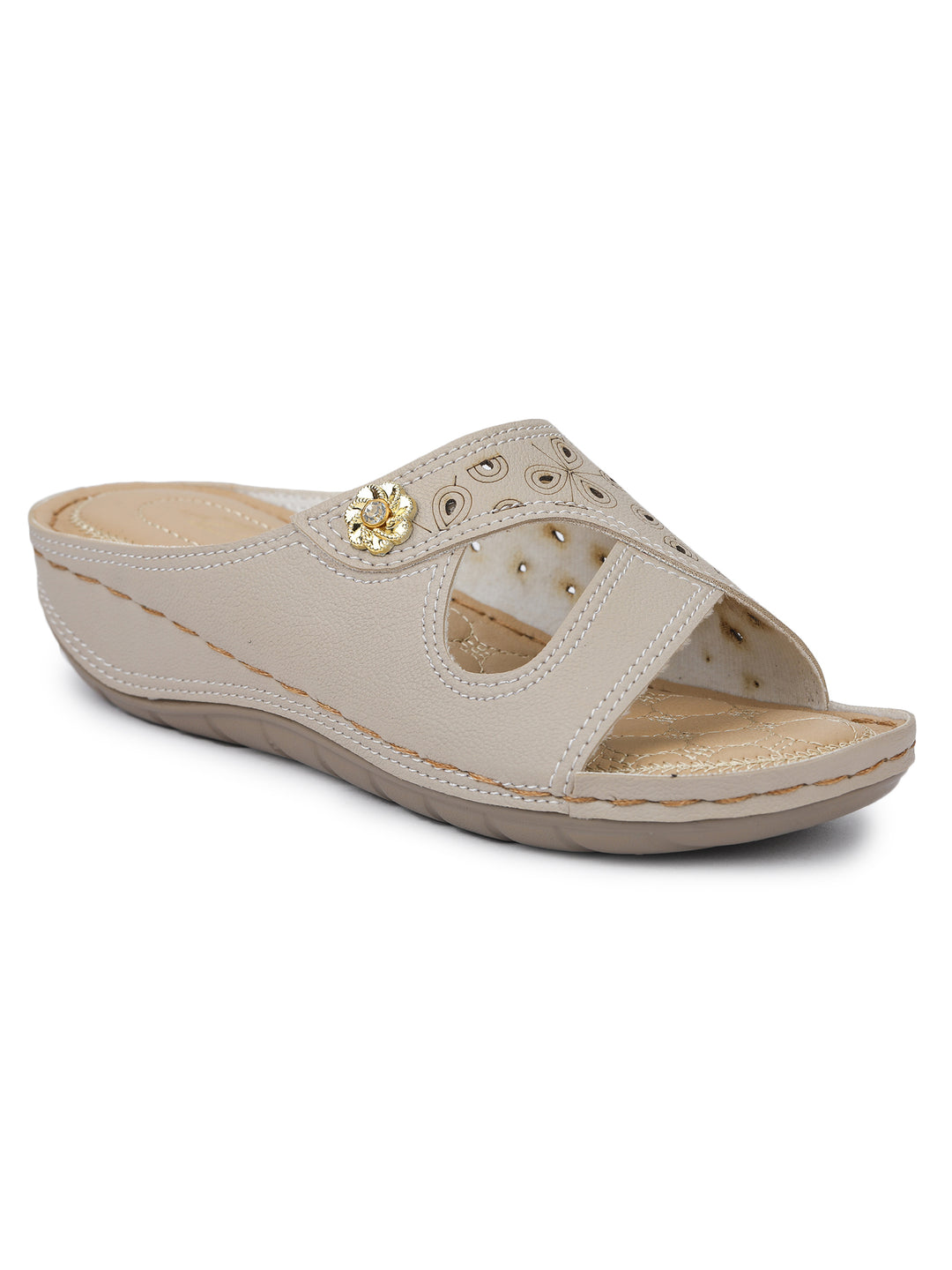 Shezone Cream Women Flats