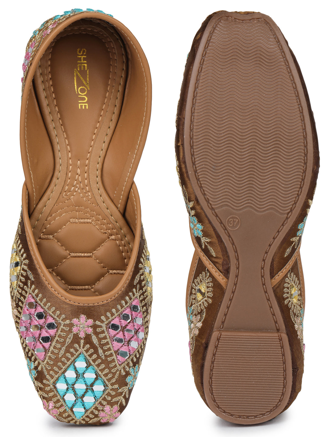 Shezone Tan Women Flats