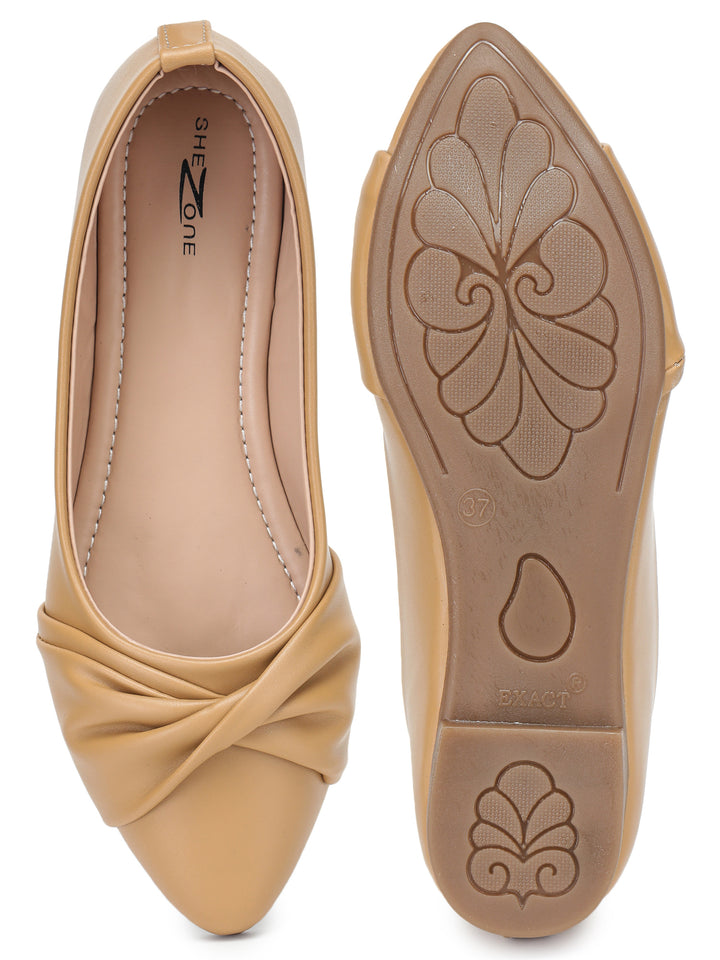 Shezone Women Beige Flats