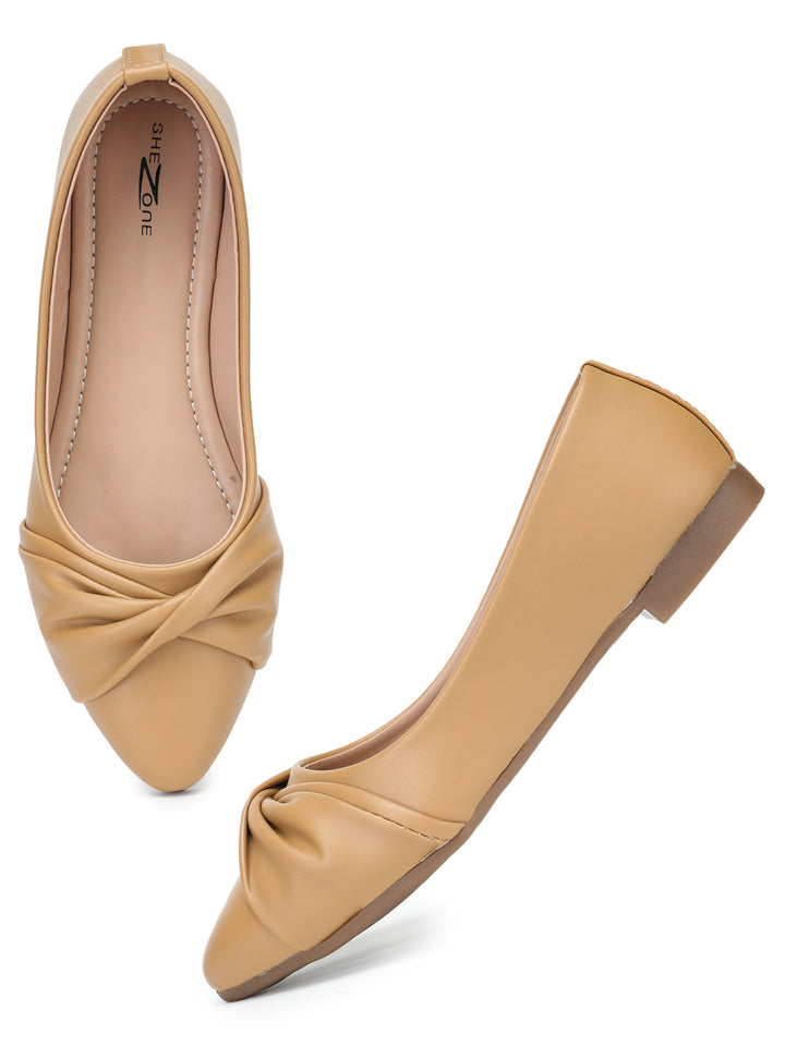 Shezone Women Beige Flats