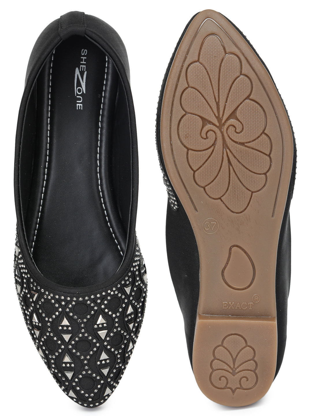 Shezone Women Black Flats