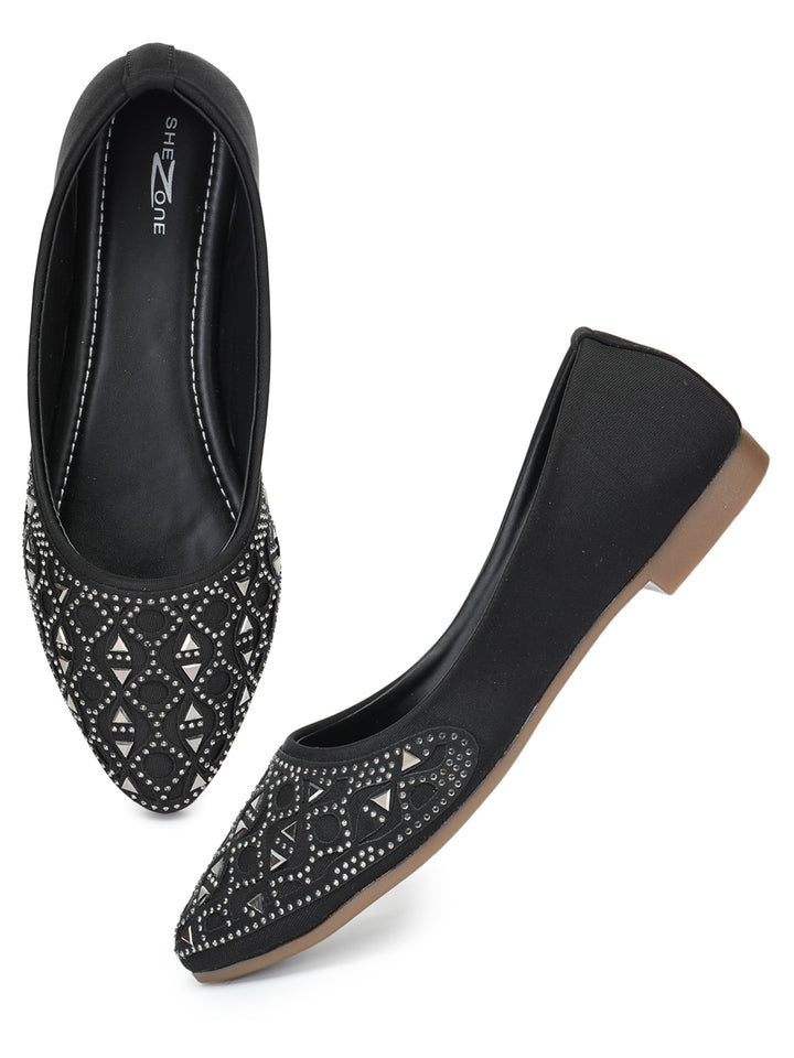Shezone Women Black Flats