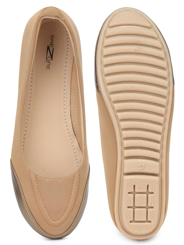 Shezone Women Beige Flats