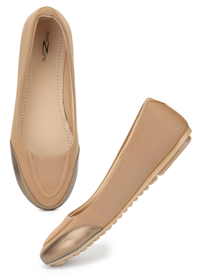 Shezone Women Beige Flats