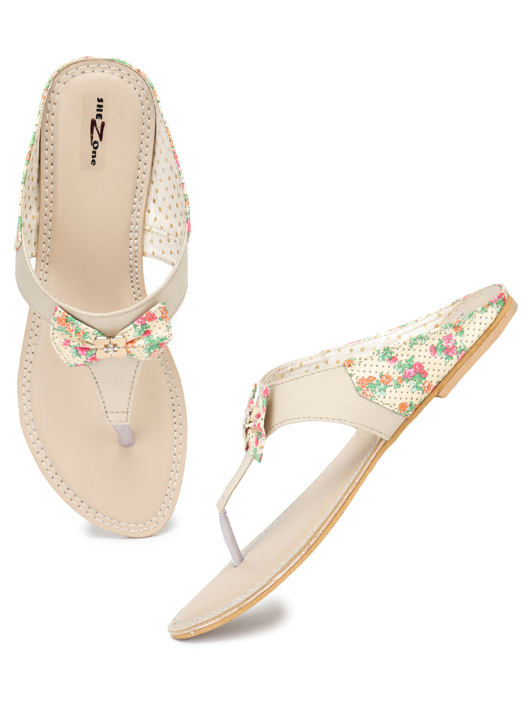 Shezone Women Cream Flats