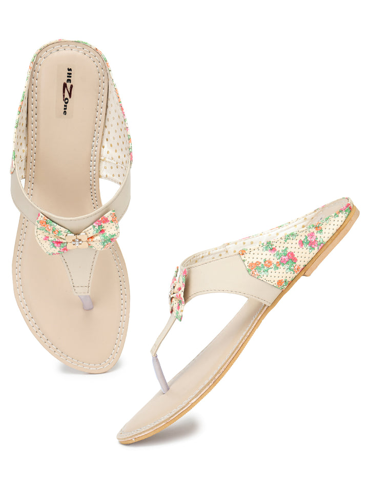 Shezone Women Cream Flats