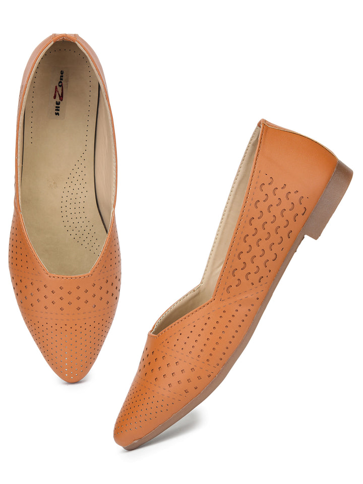 Shezone Women Tan Flats