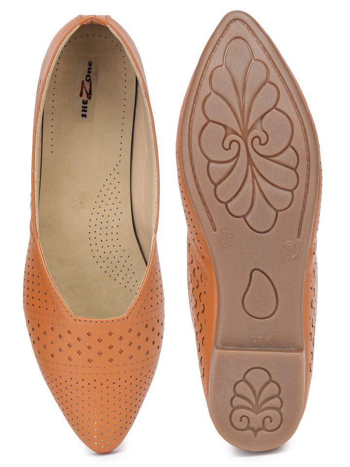 Shezone Women Tan Flats