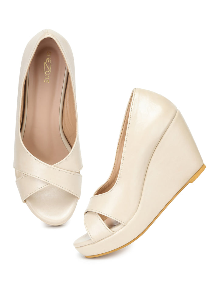 Shezone Women Cream Heels