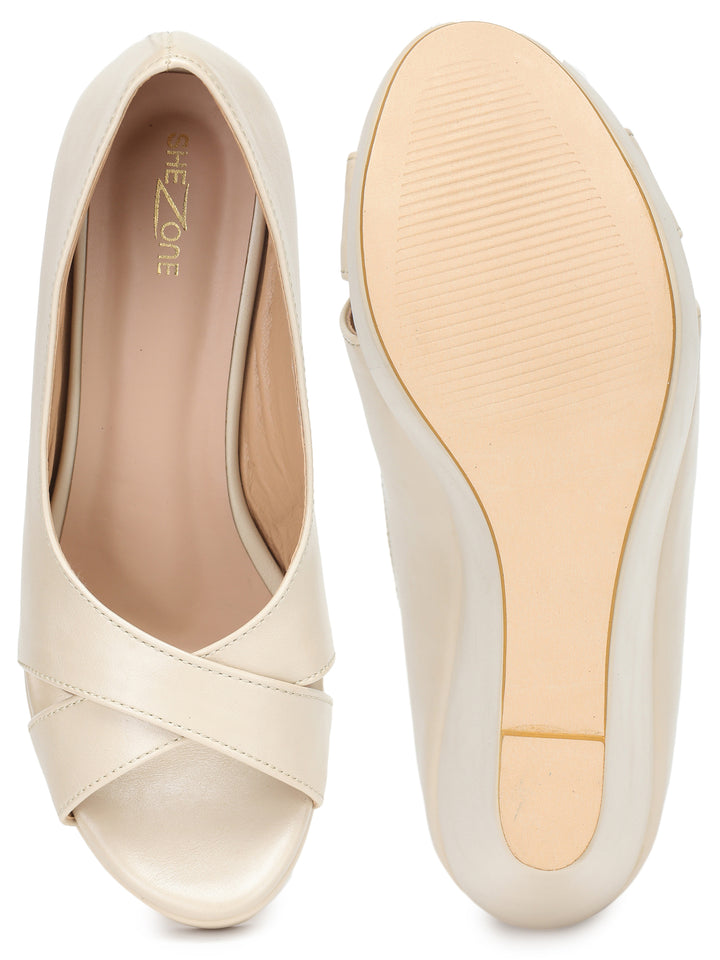 Shezone Women Cream Heels
