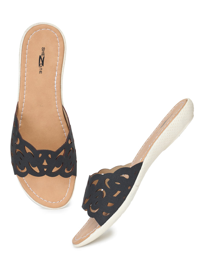Shezone Women Black Flats