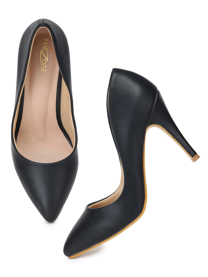 Shezone Women Black Heels