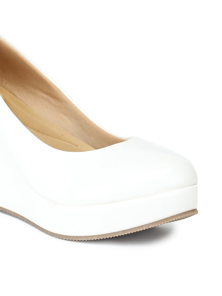 Shezone Women White Heels