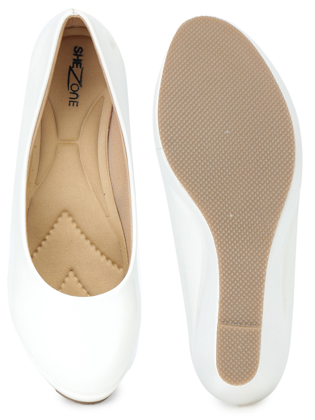 Shezone Women White Heels
