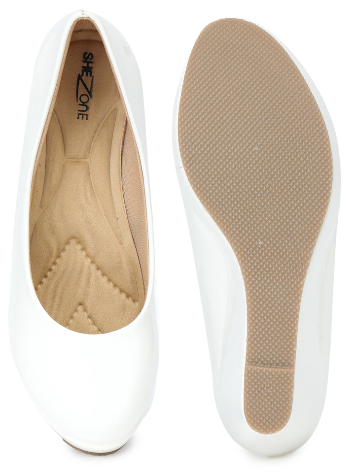 Shezone Women White Heels