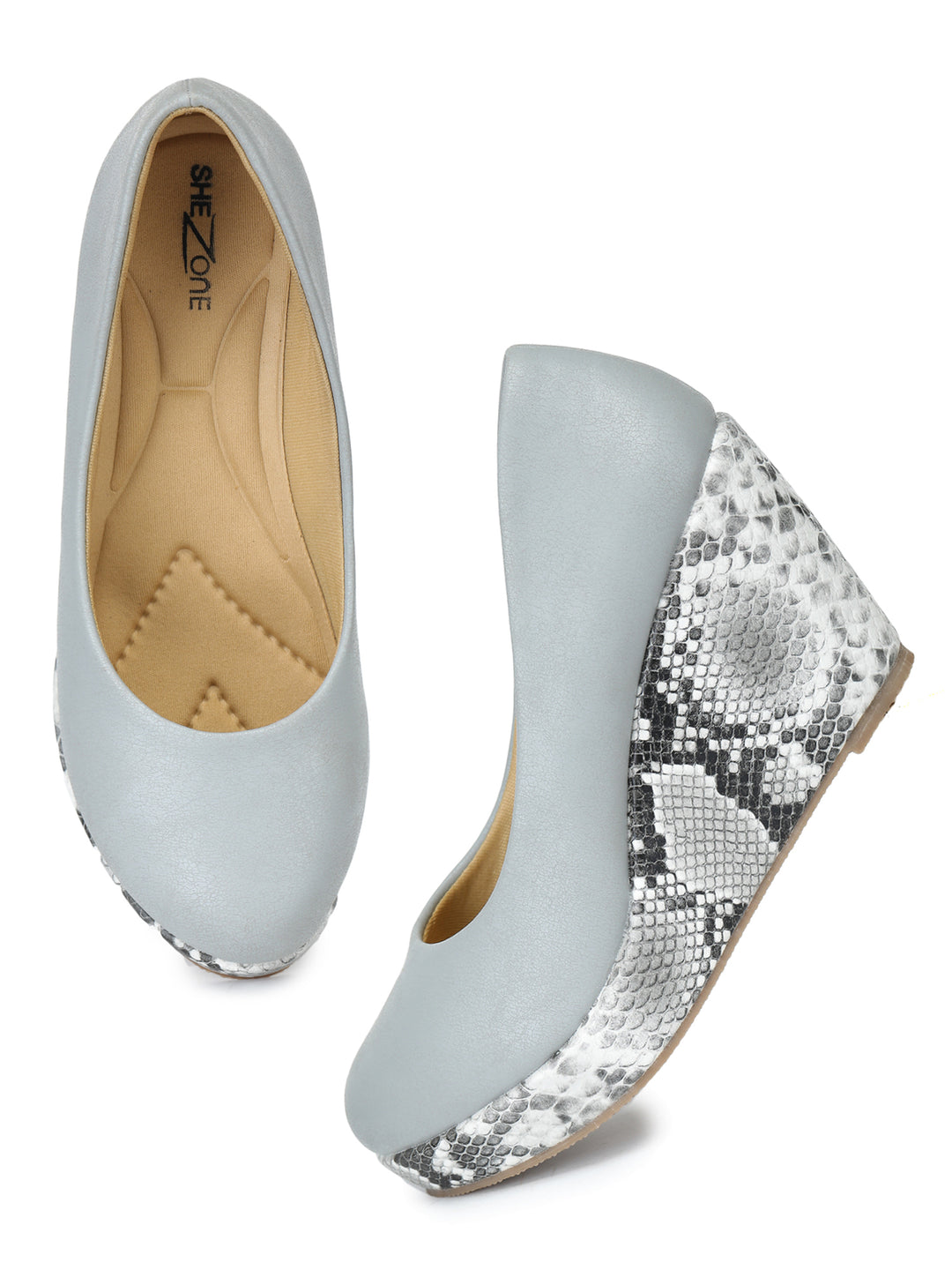 Shezone Women Grey Heels