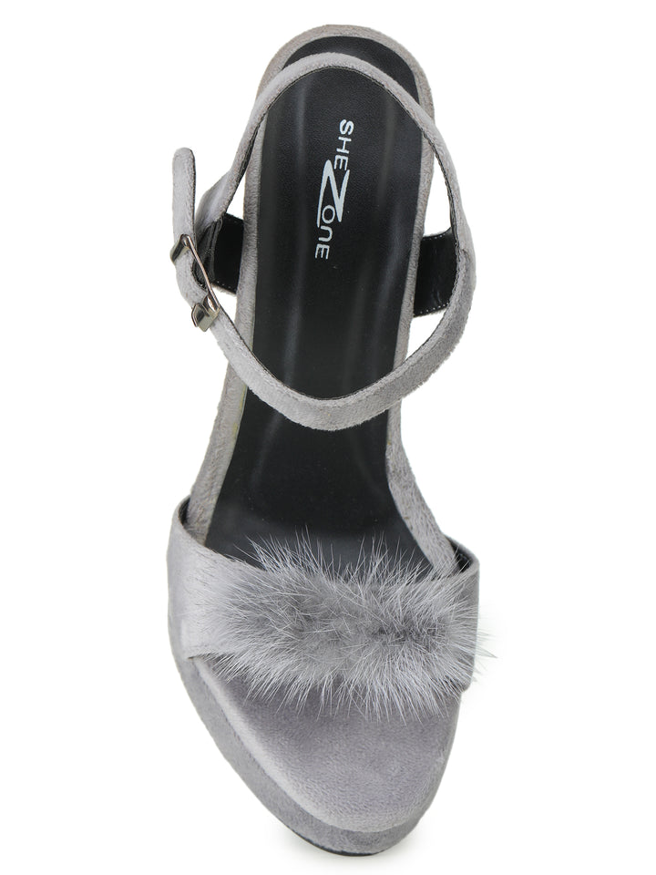 Shezone Grey Women Heels