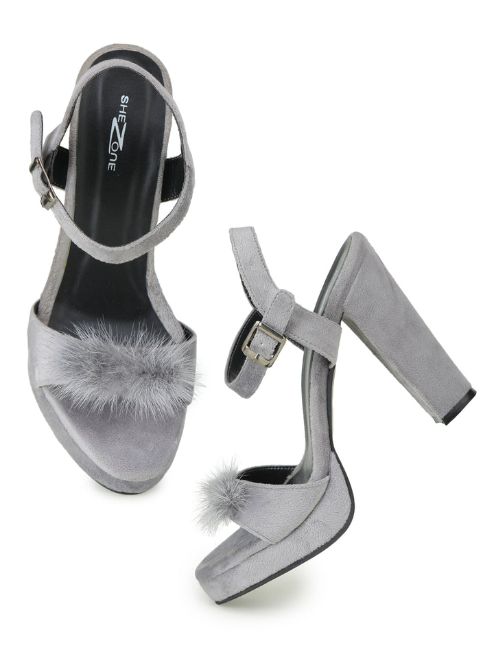 Shezone Grey Women Heels