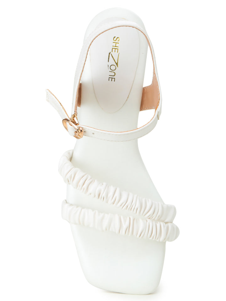 Shezone White Women Heels