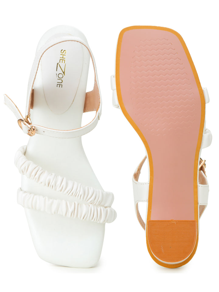 Shezone White Women Heels