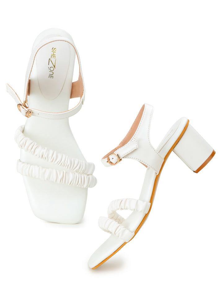 Shezone White Women Heels