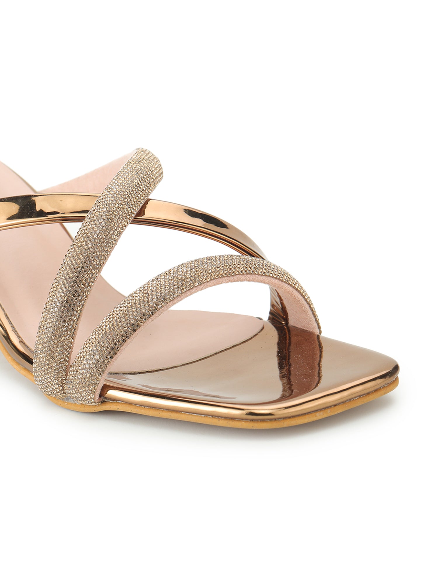 Gold Sandals Karen Millen Block Heel Sandals LENA Gold Block Heels