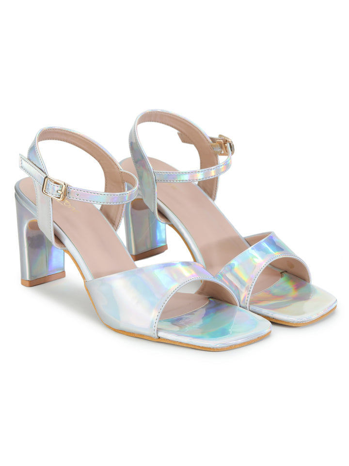 Shezone Silver Women Heels