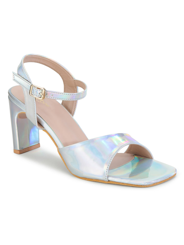 Shezone Silver Women Heels