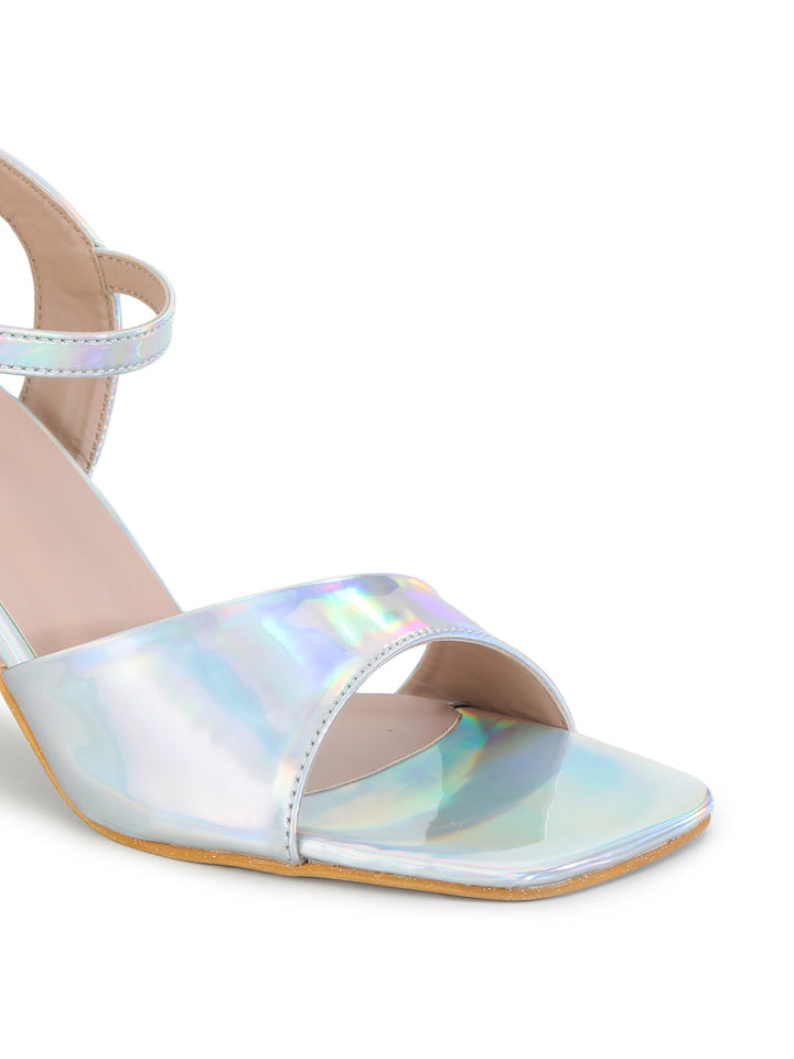 Shezone Silver Women Heels