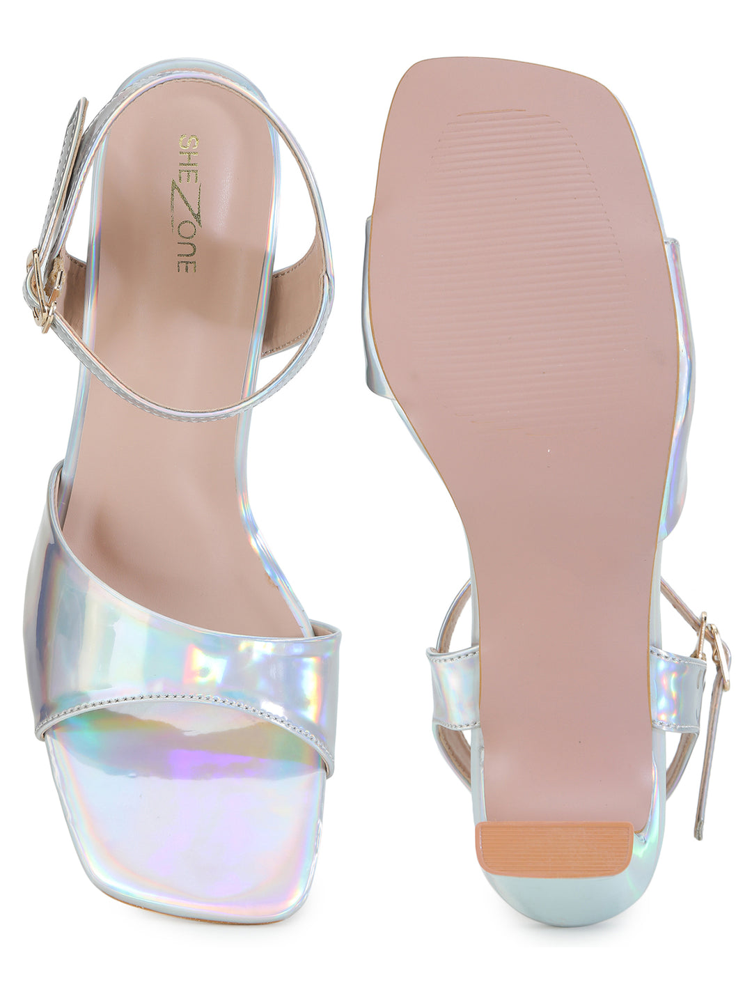 Shezone Silver Women Heels