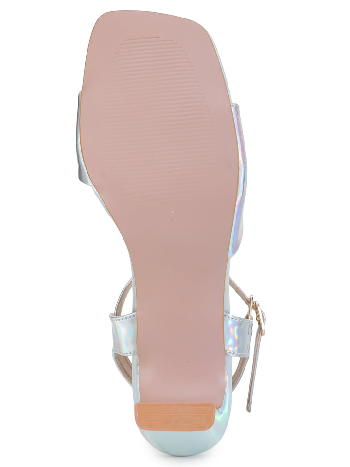 Shezone Silver Women Heels