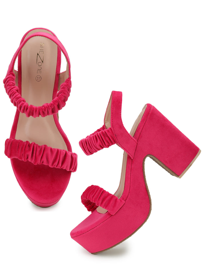 Shezone Pink Women Heels