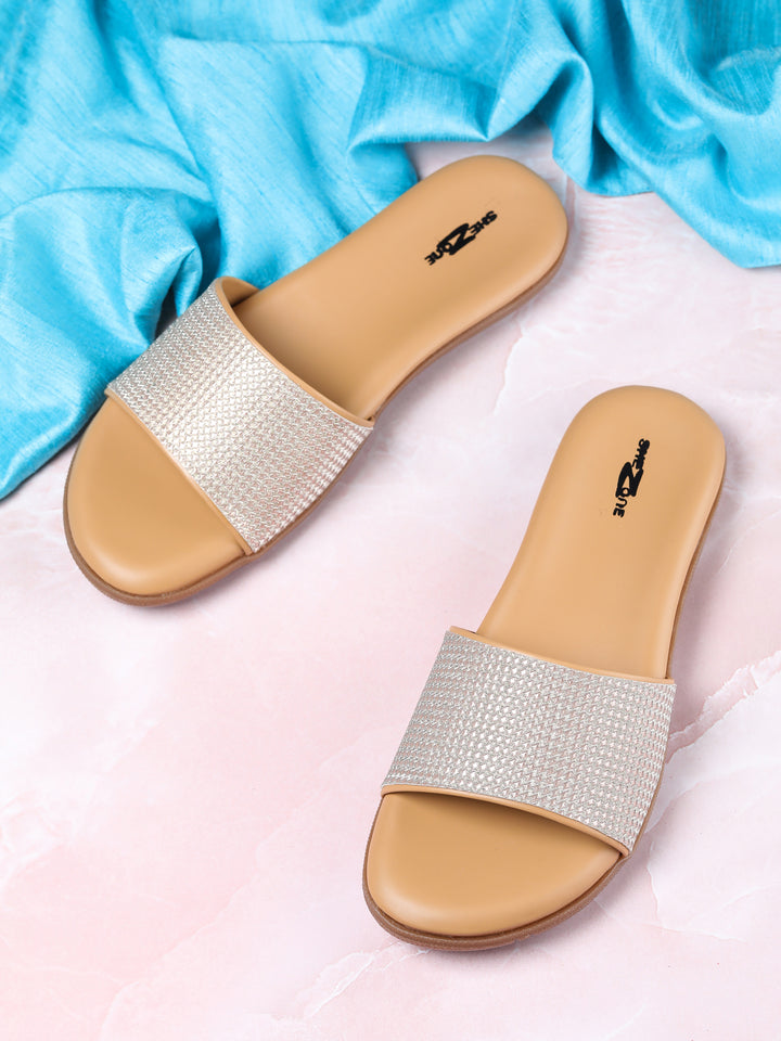 Shezone Women Beige Flats