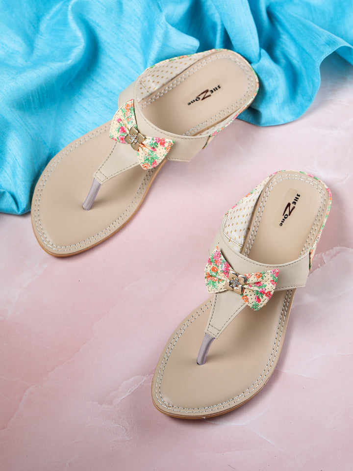 Shezone Women Cream Flats