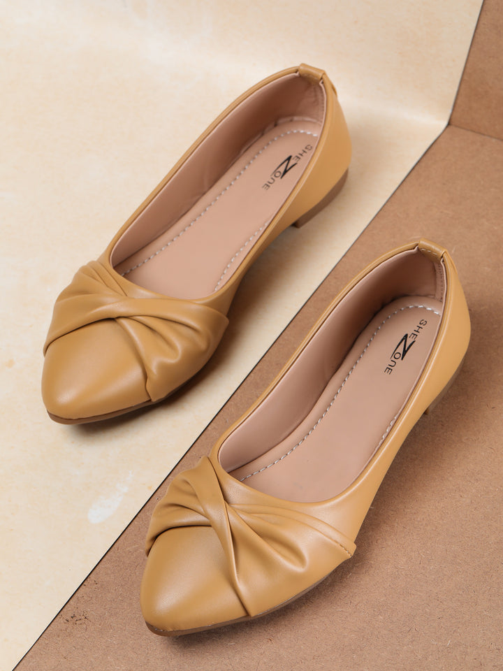 Shezone Women Beige Flats