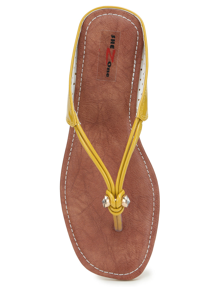 Shezone Mustard Women Flats