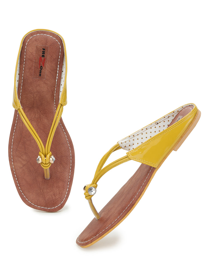 Shezone Mustard Women Flats