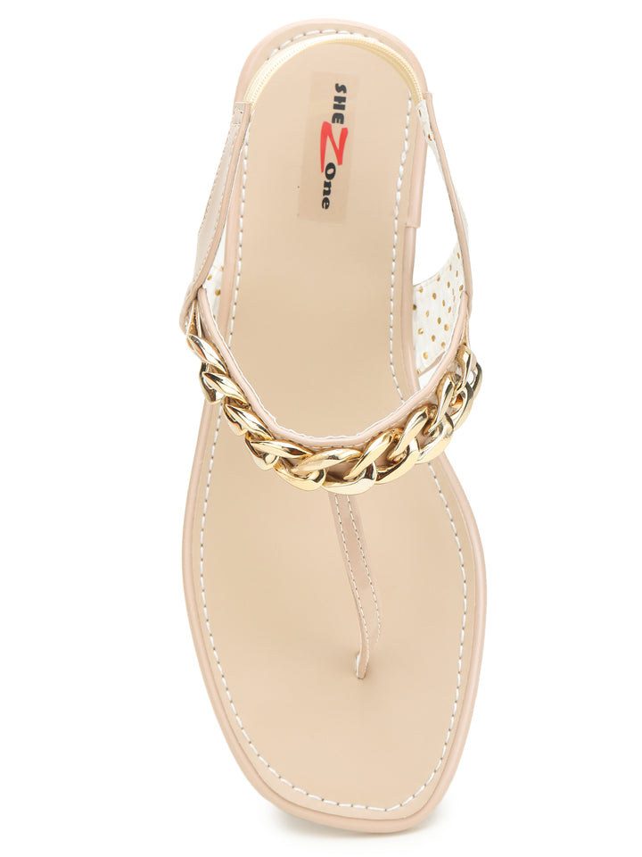 Shezone Cream Women Flats