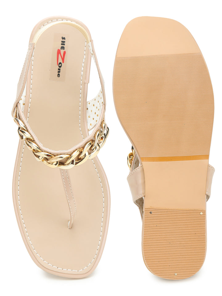 Shezone Cream Women Flats