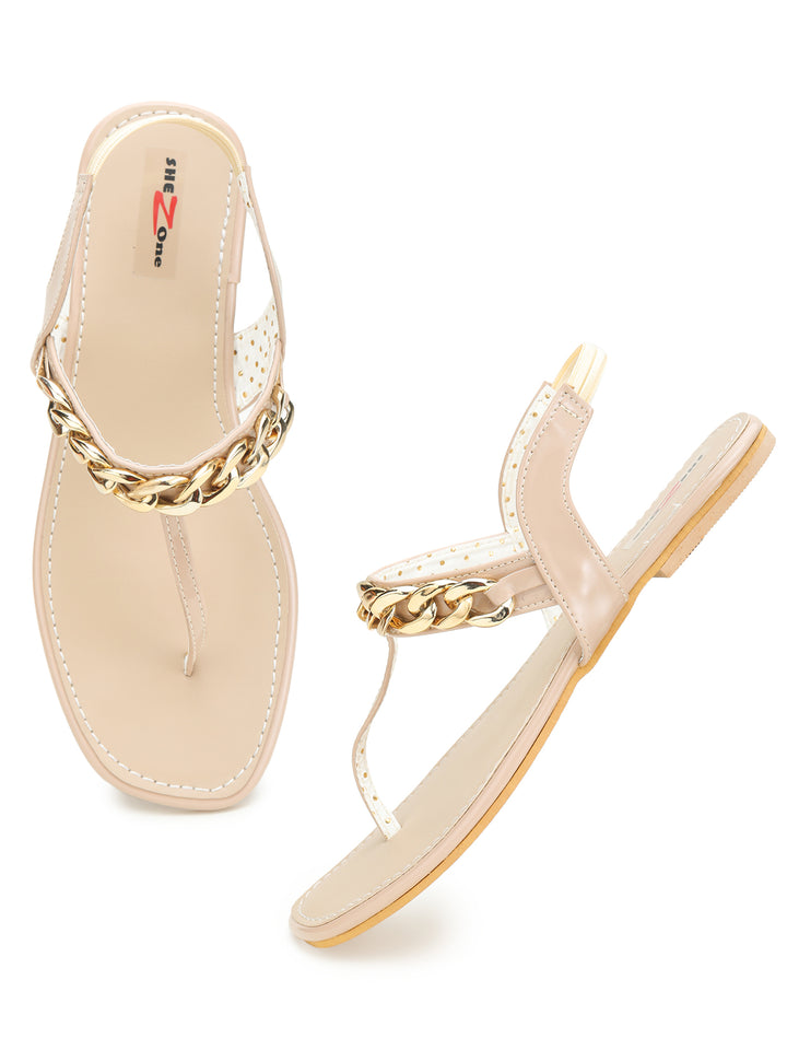 Shezone Cream Women Flats