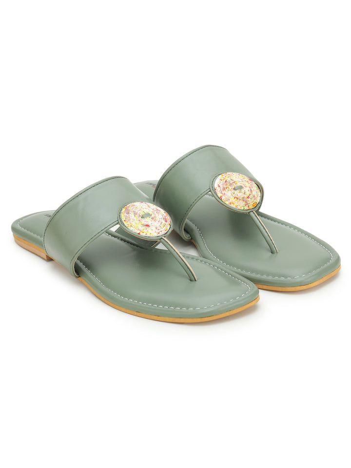 Shezone Green Women Flats