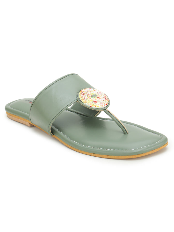 Shezone Green Women Flats