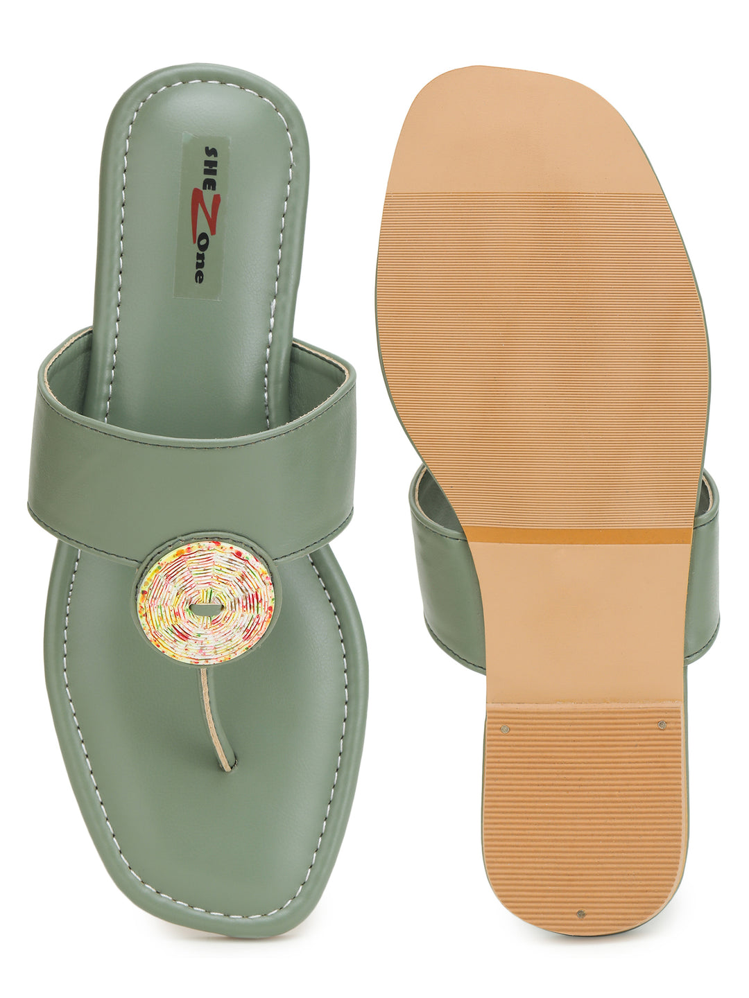 Shezone Green Women Flats