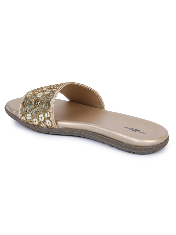 Shezone Gold Women Flats