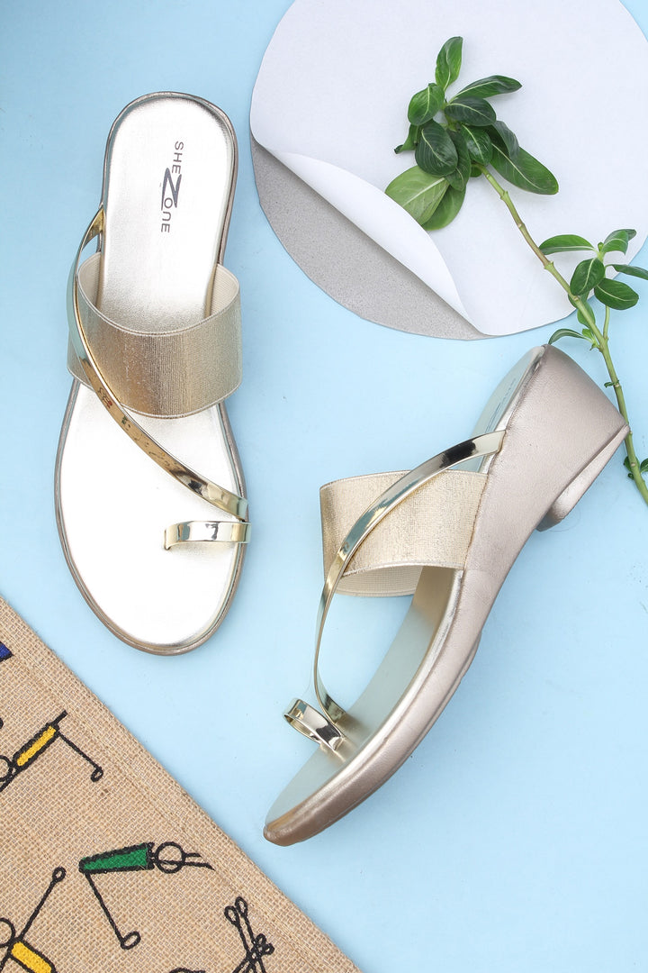 Shezone Women Gold Heels
