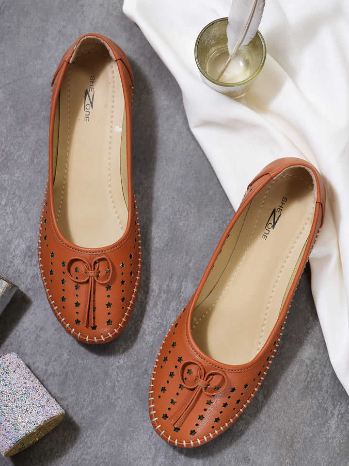 Shezone Women Tan Flats
